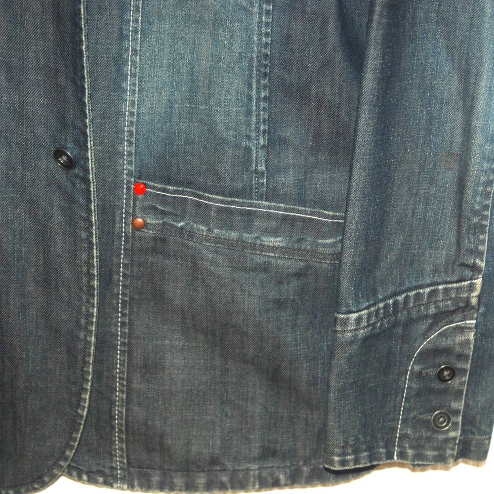 Indian Terrain 100% Cotton Vintage Jean Men's Jacket Coat Size Large - Picture 6 of 11